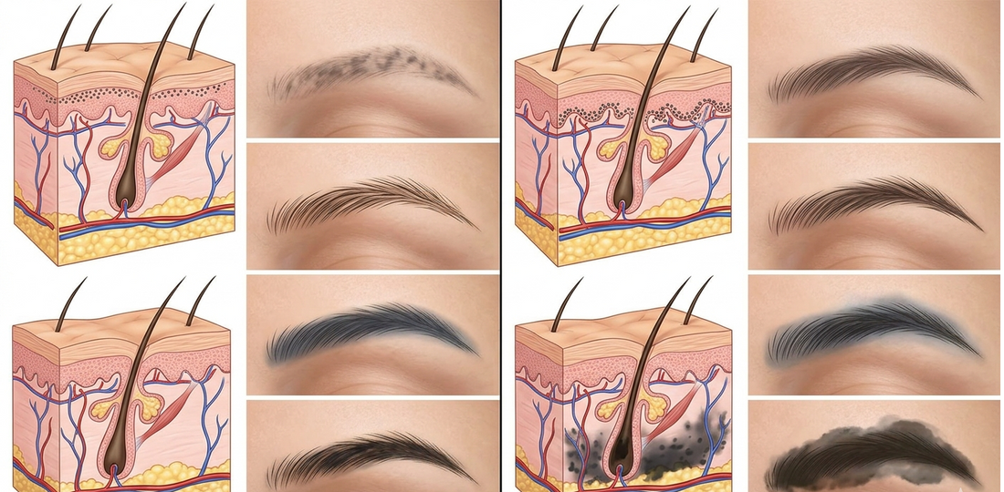 Cómo influye la profundidad de implantación en el resultado del pigmento